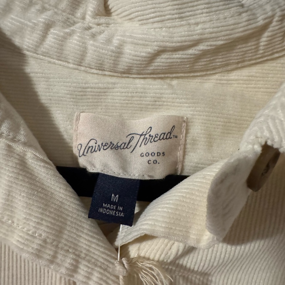 Universal Thread Men's Cream Button-Up Shirt Jacket - Picture 3 of 3
